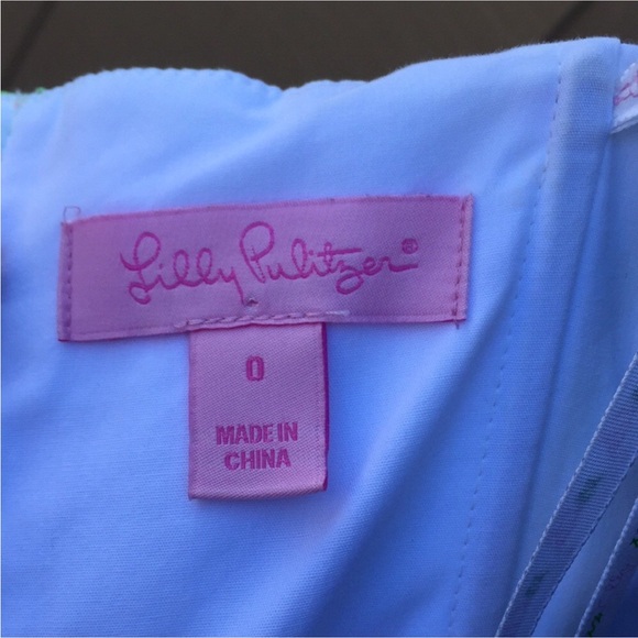 Lilly Pulitzer Rana SAND BAR BLUE Splish Neon Green Lace Dress - Picture 7 of 10